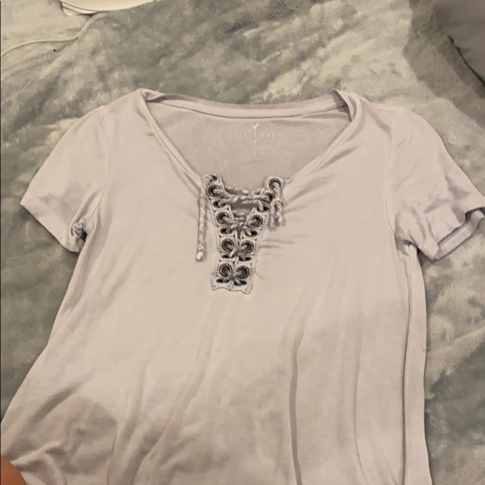 american eagle top with design in front